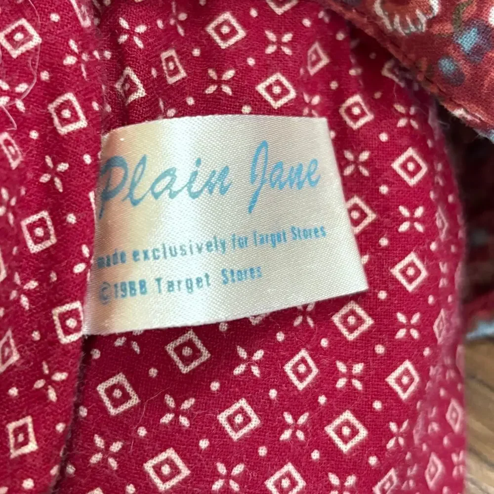 Plain Jane Cloth Rag Doll Target/Commonwealth Yarn Hair Painted Face 1988 VTG